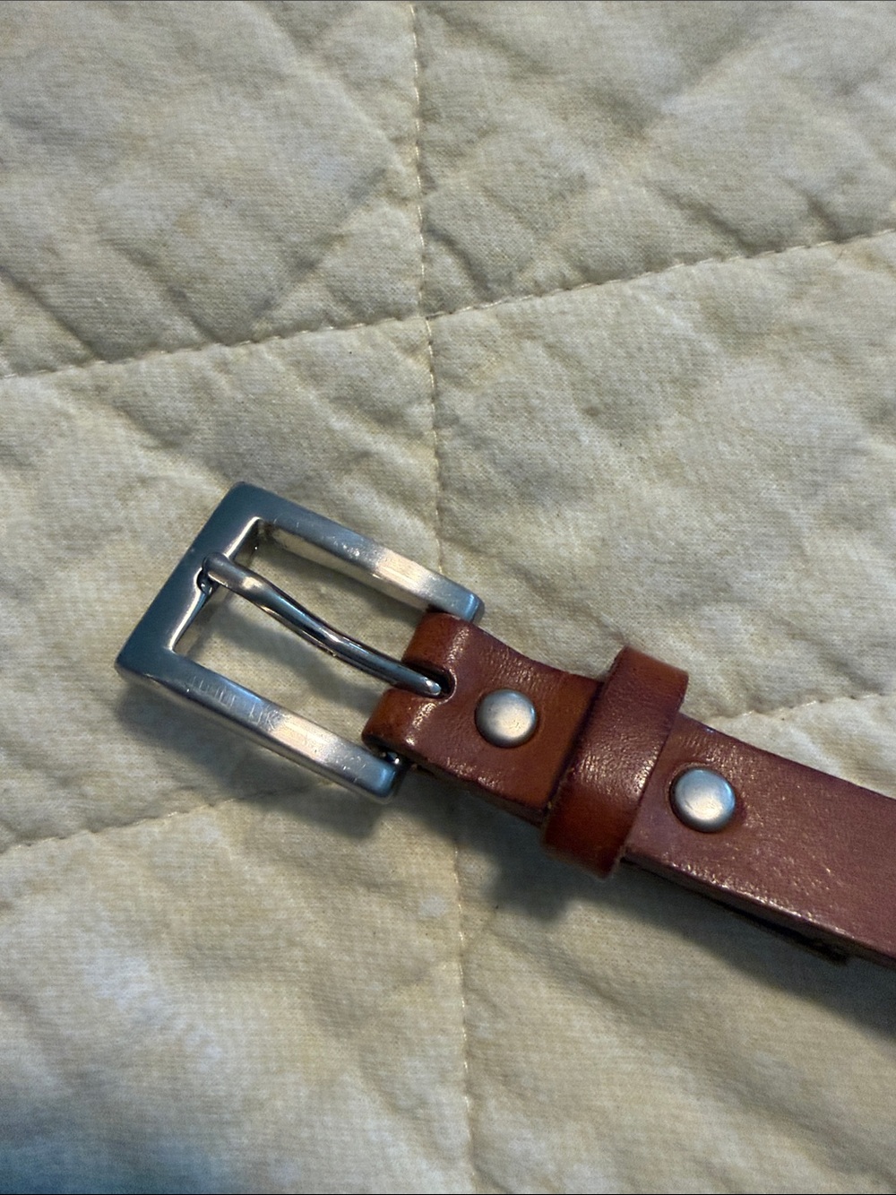 J. Crew Slim Brown Women’s Genuine Leather Belt with Brushed Silver Buckle - Picture 7 of 8
